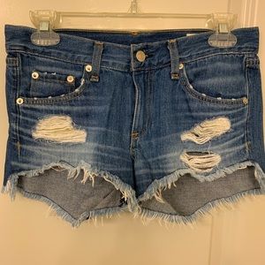Rag & Bone Freeport CutOff Distressed Denim Shorts